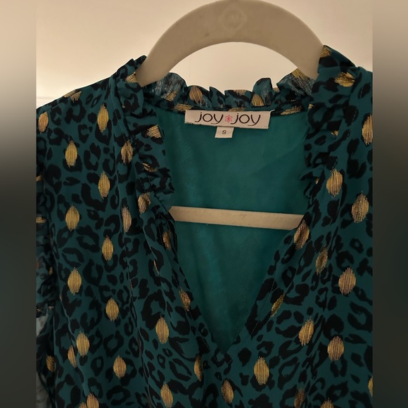 Green and metallic leopard print long dress -NWOT - Picture 4 of 6